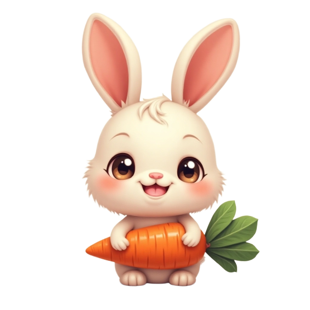 Cute Bunny with Carrot